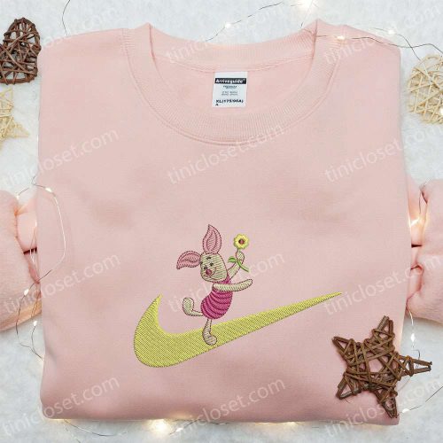 Disney Piglet Cartoon x Swoosh Hoodie & Characters Shirt: B Gift for Men Women Family Gift Ideas