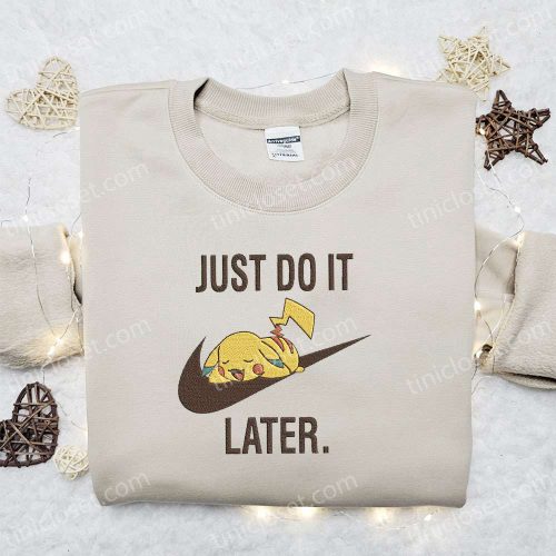 Pikachu x Nike Anime Embroidered Sweatshirt – B Gift for Men Women Pokemon Gift for Family