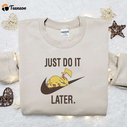 Pikachu x Nike Anime Embroidered Sweatshirt – B Gift for Men Women Pokemon Gift for Family