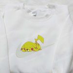 Pikachu Sleep x Nike Swoosh Embroidered Sweatshirt: Pokemon & Nike Inspired Shirt