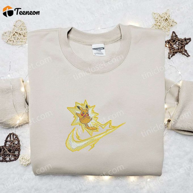 Pikachu Vol Attack X Swoosh Embroidered Sweatshirt: Pokemon Anime Shirt B Gift For Men Women Gift Ideas For All Occasions