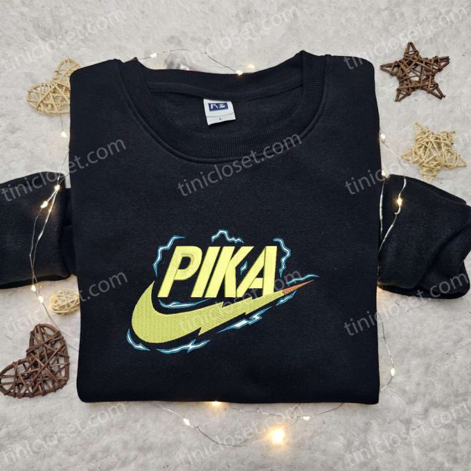 Pikachu X Nike Anime Embroidered Sweatshirt – Pokemon &Amp; Nike Inspired Shirt