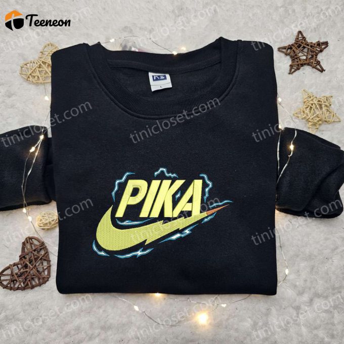 Pikachu X Nike Anime Embroidered Sweatshirt – Pokemon &Amp;Amp; Nike Inspired Shirt