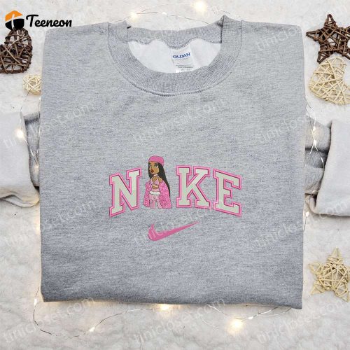 Custom Pink Bratz Doll x Nike Swoosh Embroidered Sweatshirt: B Gift for Men Women Family Gifts Nike Embroidered Hoodie