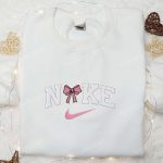 Pink Coquette Bow x Nike Embroidered Shirt & Hoodie – Perfect Girls Gift Nike Inspired Stylish & Trendy