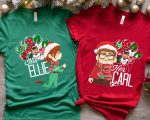 Custom Pixar Up Santa Her Carl His Ellie Balloon Mickey Ears T-shirt: Unique Design for Disney Fans