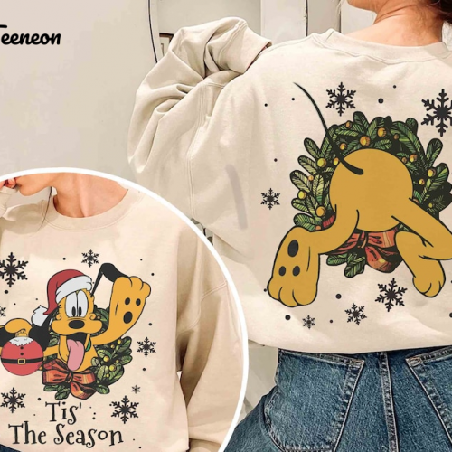 Get Festive with Pluto Dog Tis’ The Season Christmas Shirt – Perfect Holiday Gift!