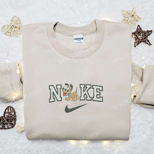 Pluto x Nike Cartoon Embroidered Sweatshirt Disney Character Shirt – B Gift for Men Women Family Gift Ideas