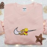 Disney Cartoon Embroidered Shirt & Hoodie: Pooh Tigger x Swoosh D Gift for Men Women Perfect Birthday Gift Ideas!