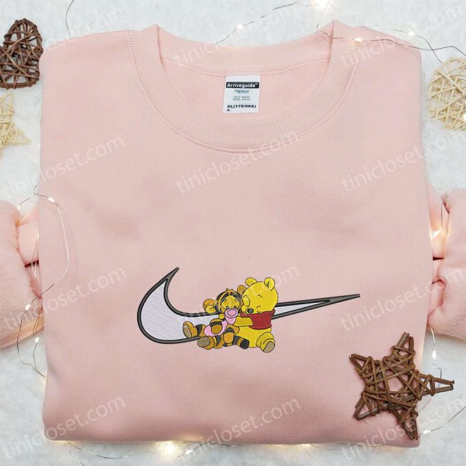 Disney Cartoon Embroidered Shirt &Amp; Hoodie: Pooh Tigger X Swoosh D Gift For Men Women Perfect Birthday Gift Ideas!