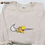 Disney Cartoon Embroidered Shirt & Hoodie: Pooh Tigger x Swoosh D Gift for Men Women Perfect Birthday Gift Ideas!