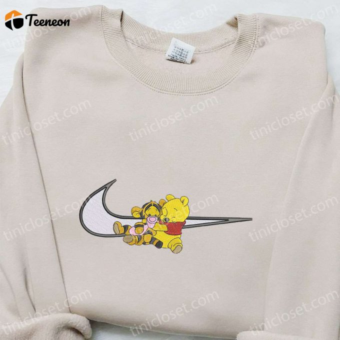 Disney Cartoon Embroidered Shirt &Amp;Amp; Hoodie: Pooh Tigger X Swoosh D Gift For Men Women Perfect Birthday Gift Ideas!