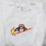 Portgas D Ace x Swoosh Anime Embroidered Shirt – Nike Inspired T-shirt Perfect Family Gift