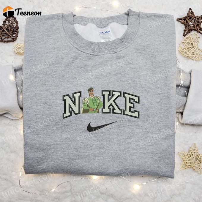 Prince Naveen X Nike Cartoon Embroidered Sweatshirt: Disney Characters Shirt – B Gift For Men Women Gift Ideas For Family