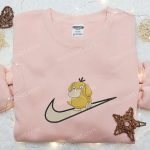 Psyduck x Swoosh Anime Embroidered Shirt: Nike Inspired T-shirt Perfect Family Gift!