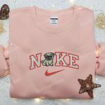 Pug Puppy Dog x Nike Embroidered Sweatshirt: Animal Inspired Shirt with Nike Logo Embroidery