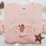 Pumbaa x Nike Cartoon Embroidered Sweatshirt & Disney Characters T-shirt: B Gift for Men Women Family Gift Ideas