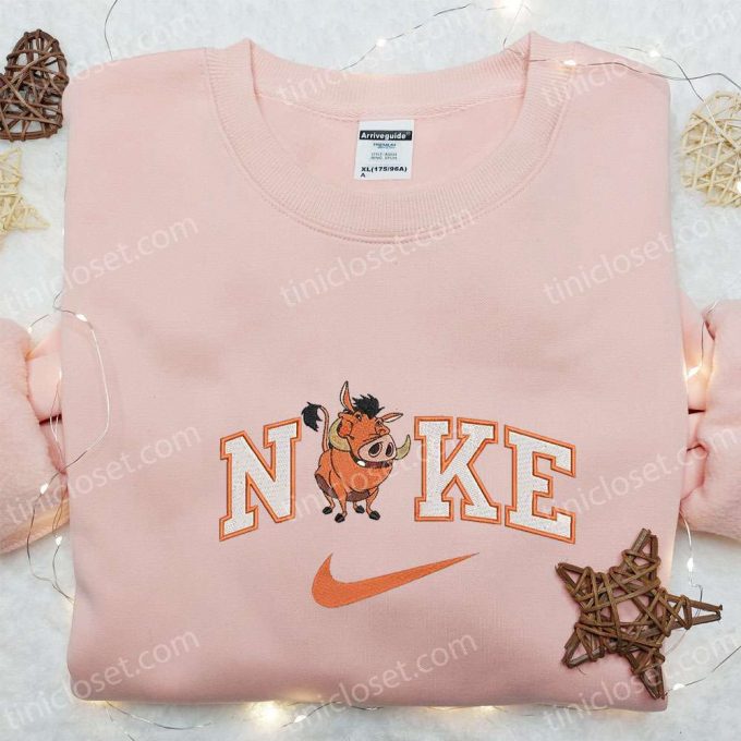 Pumbaa X Nike Cartoon Embroidered Sweatshirt &Amp; Disney Characters T-Shirt: B Gift For Men Women Family Gift Ideas