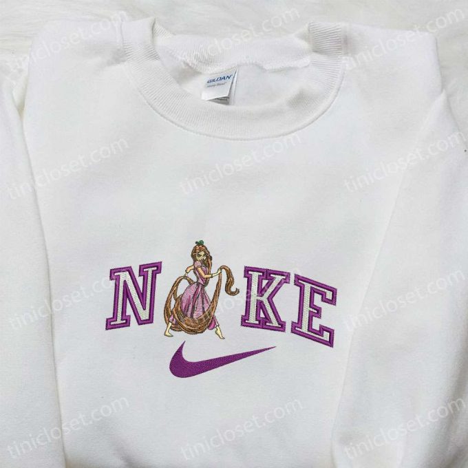 Rapunzel X Nike Cartoon Embroidered Shirt: Custom T-Shirt Perfect Family Gift