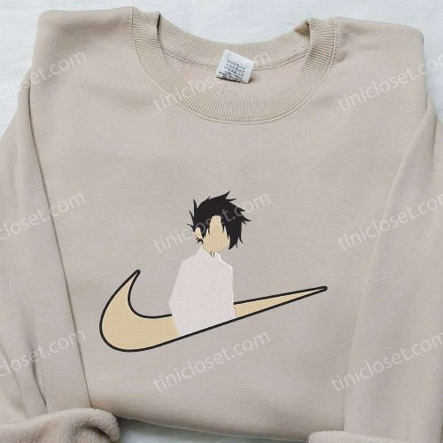 Ray x Nike Swoosh Anime Hoodie The Promised Neverland Embroidered Shirt Nike Inspired Tee