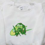 Rayquaza x Swoosh Anime Embroidered Sweatshirt & Pokemon T-shirt: B Gift for Men Women Family Gift Ideas