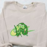 Rayquaza x Swoosh Anime Embroidered Sweatshirt & Pokemon T-shirt: B Gift for Men Women Family Gift Ideas