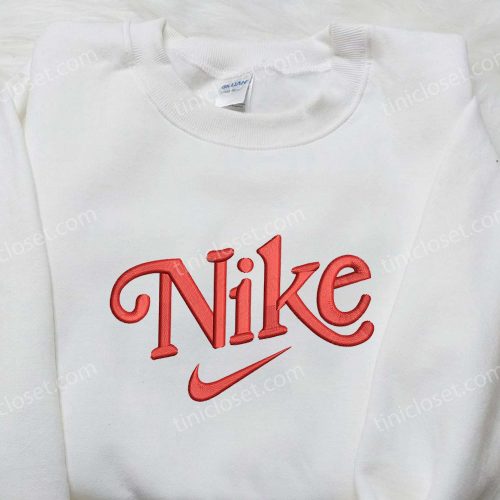 Red Classic x Nike Embroidered Shirt: Anime Inspired Custom D Gift for Men Women