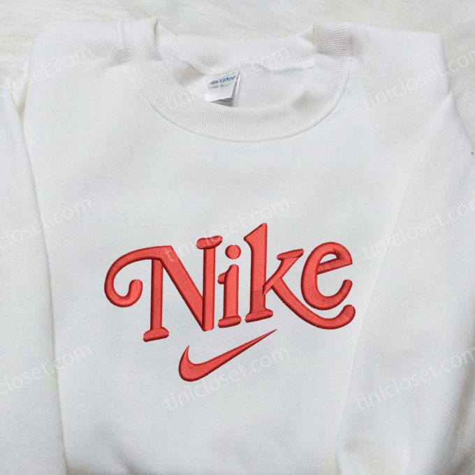 Red Classic X Nike Embroidered Shirt: Anime Inspired Custom D Gift For Men Women