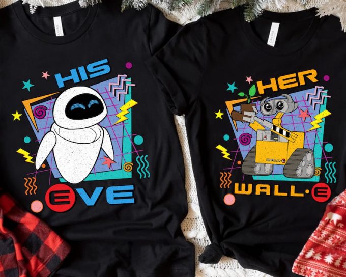 Get Nostalgic With Retro Wall-E And Eve T-Shirt – 90S Pixar Characters Her Collection