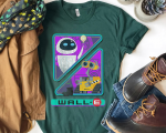 Retro Disney Pixar Wall-E Triangles & Eve Graphic T-Shirt – Fun & Nostalgic Design for Disney Fans