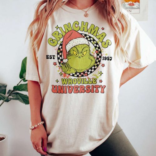 Get Festive with a Retro Grinchmas Printed Shirt – Perfect Holiday Apparel