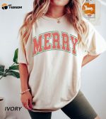 Get Festive with our Retro Merry Christmas Printed Shirt – Limited Edition Holiday Apparel