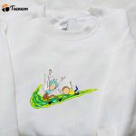 Rick and Morty x Swoosh Cartoon Hoodie: Trendy Embroidered Clothing Perfect Family Gift