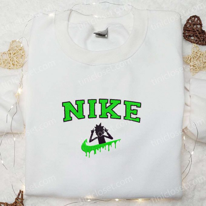 Rick Sanchez X Nike Cartoon Sweatshirt: Rick And Morty Embroidered Shirt – B Gift For Men Women Family Gift Ideas