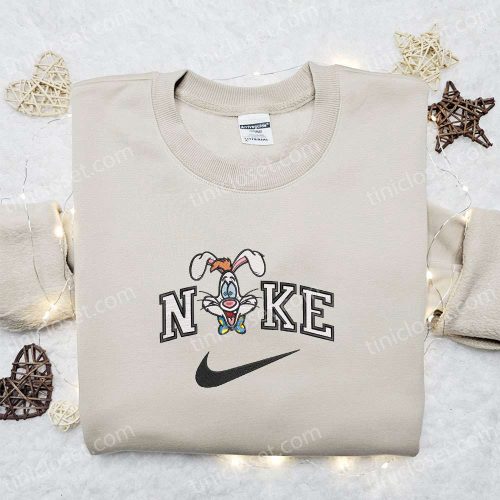 Disney Characters Embroidered Sweatshirt: Roger Rabbit x Nike Cartoon Shirt – B Gift for Men Women Family Gift Ideas