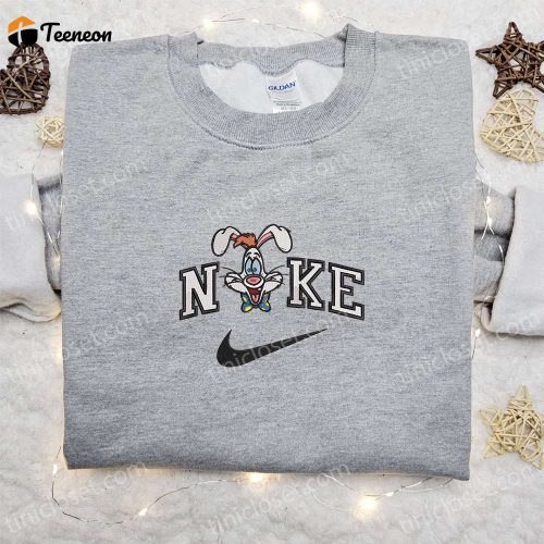 Disney Characters Embroidered Sweatshirt: Roger Rabbit x Nike Cartoon Shirt – B Gift for Men Women Family Gift Ideas