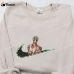 Roronoa Zoro Anime x Swoosh Embroidered Hoodie: Cool Anime Clothing B Gift for Men Women Family Gift Ideas