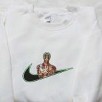 Roronoa Zoro Anime x Swoosh Embroidered Hoodie: Cool Anime Clothing B Gift for Men Women Family Gift Ideas