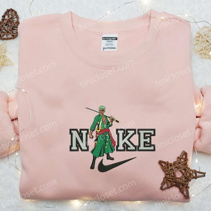 Roronoa Zoro X Nike Anime Embroidered Sweatshirt – One Piece &Amp; Nike Inspired Hoodie