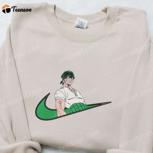 Roronoa Zoro x Swoosh Anime Embroidered Sweatshirt – One Piece Shirt & Custom T-shirt