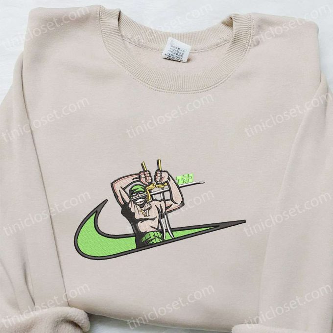 Roronoa Zoro X Swoosh Embroidered Sweatshirt: B Gift For Men Women One Piece Shirt Perfect Family Gift