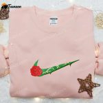 Stylish Rose Flower x Swoosh Embroidered Shirt Custom Sweatshirt & Nike Inspired Hoodie