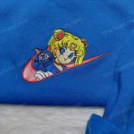 Sailor Moon x Nike Embroidered Sweatshirt: Anime-inspired Nike Logo Shirt Perfect Anime Gift for Her