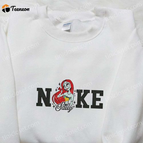 Sally x Nike Embroidered Shirt Nightmare Before Christmas Hoodie & Nike-Inspired Sweatshirt: Trendy Embroidered Apparel Collection