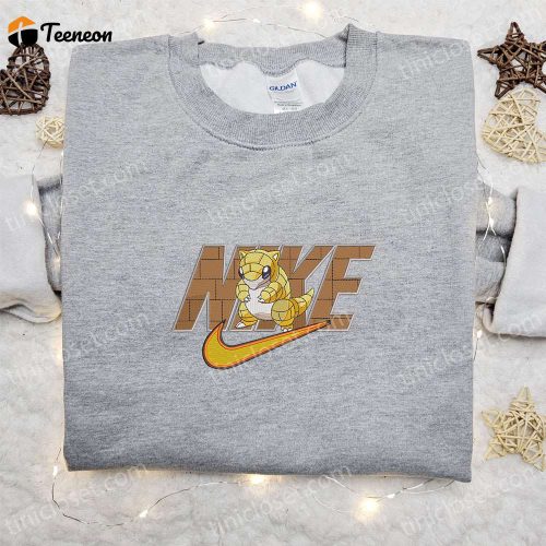 Sandshrew x Nike Embroidered Sweatshirt: Pokemon Hoodie & Anime Shirt