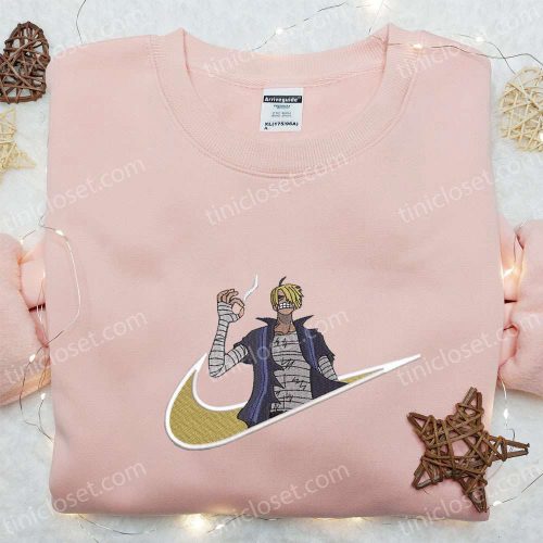 Sanji x Swoosh Anime Embroidered Hoodie: Cool Anime Clothing Perfect Family Gift