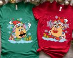 Christmas Disney Couple Matching T-shirt: Santa Mr and Mrs Potato Head – Festive Apparel for Couples!