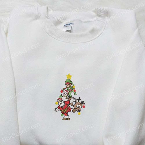 Santa Xmas Embroidered Sweatshirt & Hoodie: B Gift for Men Women Family Gifts for Christmas