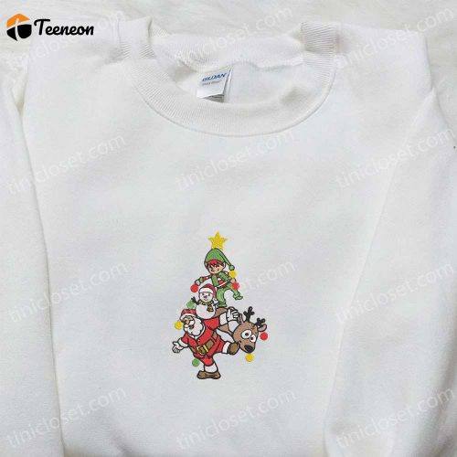 Santa Xmas Embroidered Sweatshirt & Hoodie: B Gift for Men Women Family Gifts for Christmas