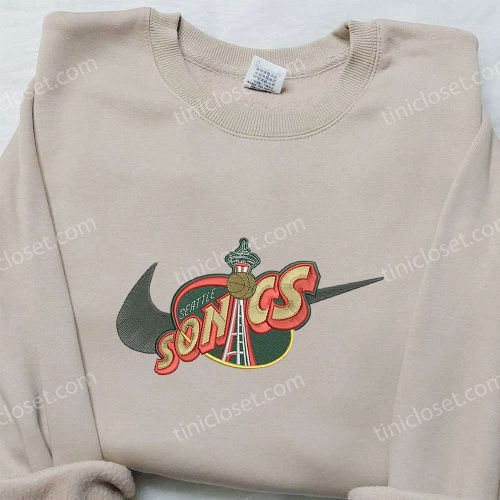 Seattle Supersonics x Nike Embroidered Sweatshirt NBA Sport Team Shirt Nike Inspired Shop Now